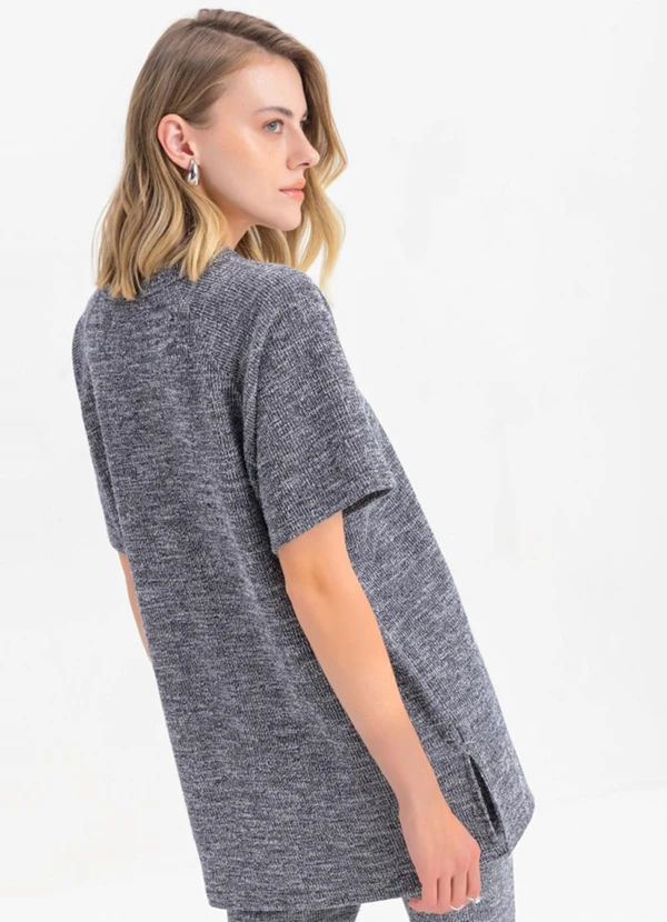 Essendi - Camiseta Feminina em Ribana  Preto 2