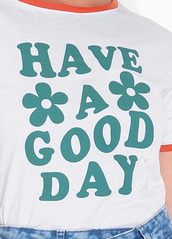 Outlet - T-Shirt Estampada Have a Good Day Branca 3