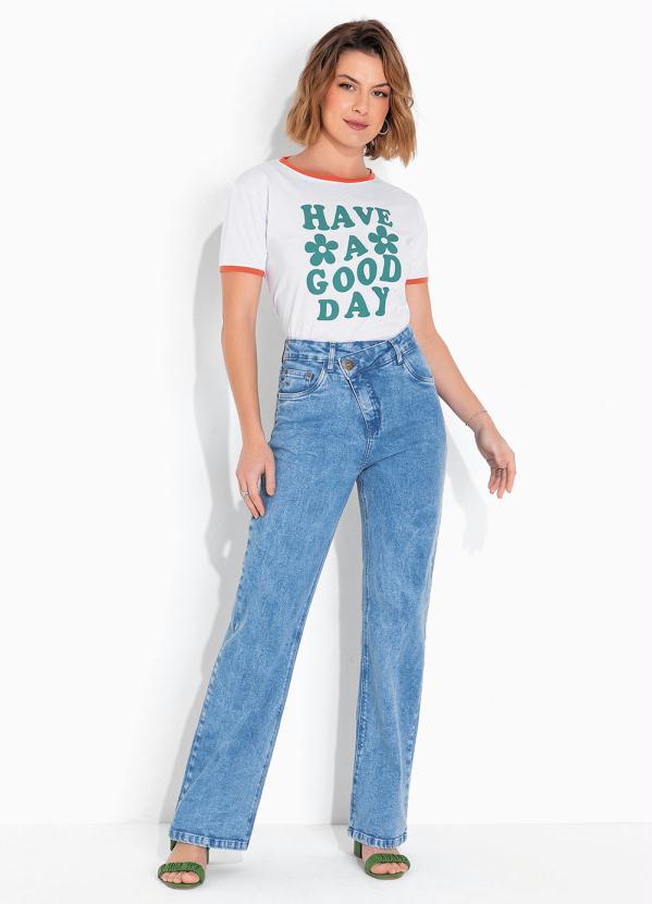 Outlet - T-Shirt Estampada Have a Good Day Branca 4