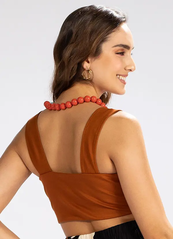 Dzarm - Top em Viscose Caramelo 2