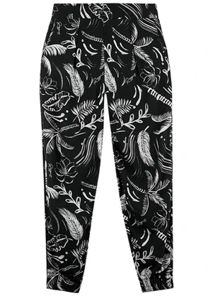 Outlet - Calça Alfaiataria Estampada Adulto Preto - OUTLET