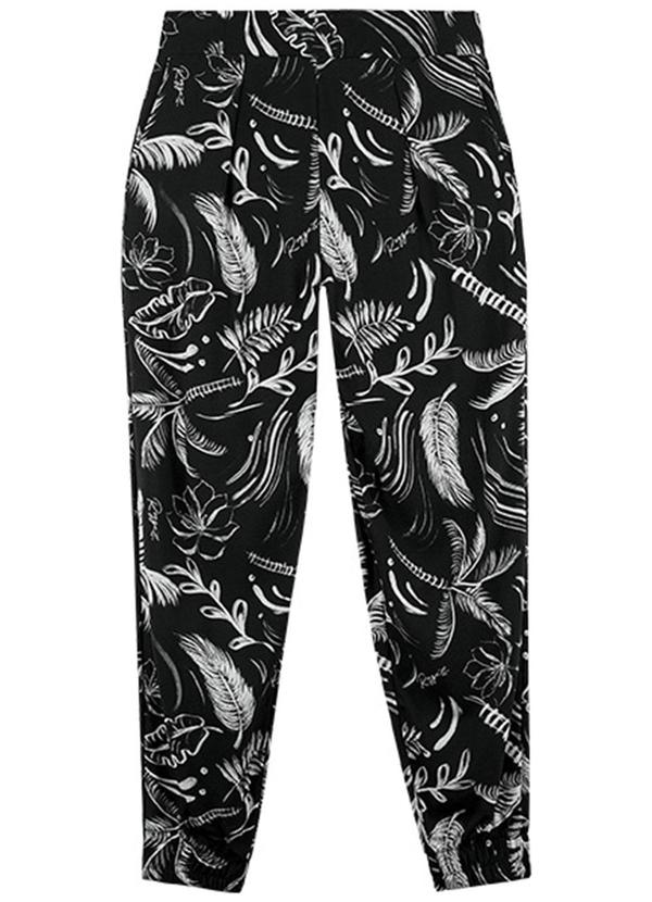 Rezzato - Calça Alfaiataria Estampada Adulto Preto 2