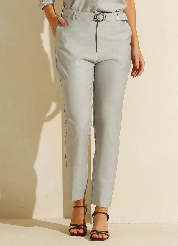 Rafree - Calça Alfaiataria Fem Cinza