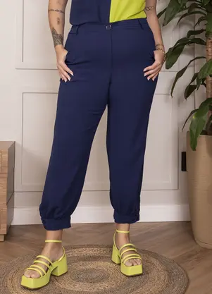 Quintess - Calça Azul Botões na Barra - QUINTESS