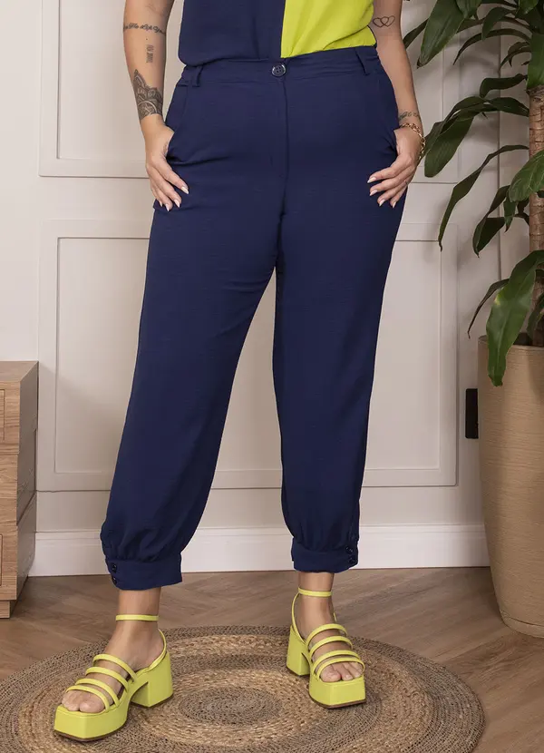 Quintess - Calça Azul Botões na Barra 6