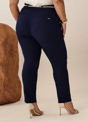 Elegance - Calça Baggy com Elástico Cós Azul Blue Space - ELEGANCE