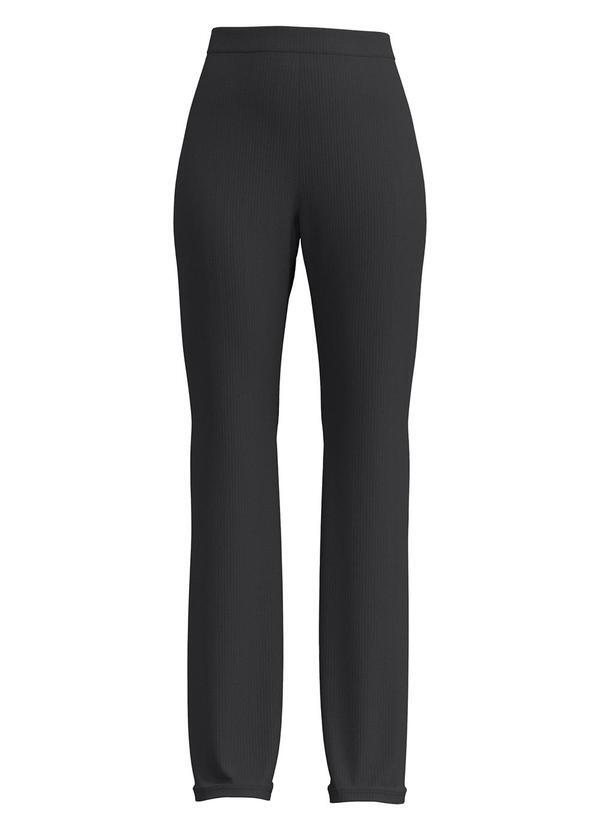 Lunender - Calça Bailarina em Malha Canelada Cinza