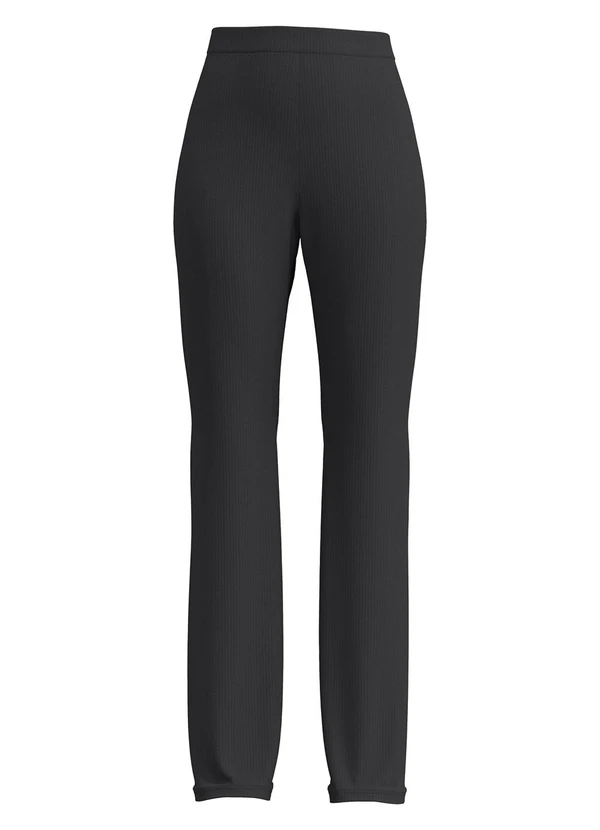 Lunender - Calça Bailarina em Malha Canelada Cinza