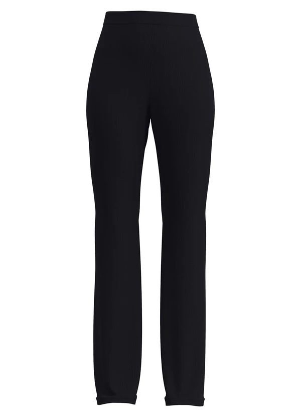 Lunender - Calça Bailarina em Malha Canelada Preto