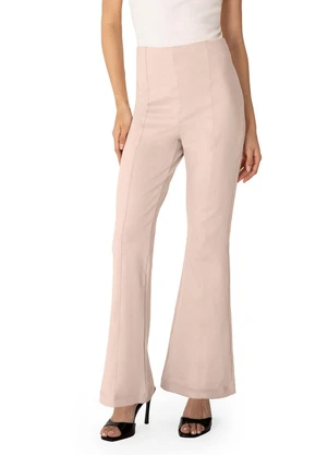 Enfim - Calça Bootcut em Malha Areia - ENFIM