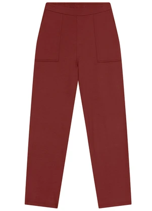 Malwee - Calça Carrot em Moletinho Bordô - MALWEE