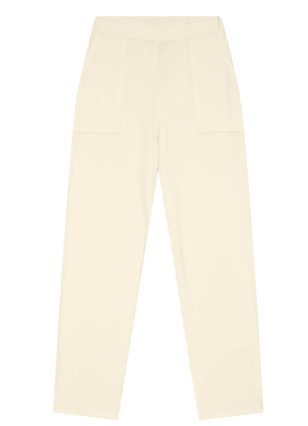 Malwee - Calça Carrot em Moletinho Off White