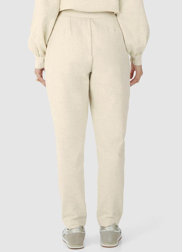Malwee - Calça Carrot em Moletom Linho Bege 2