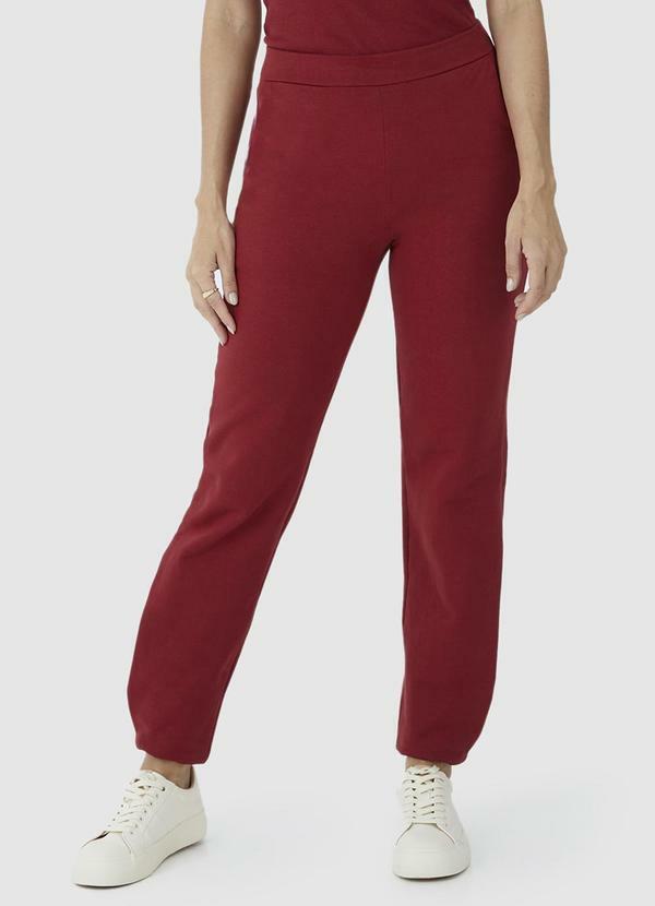 Malwee - Calça Carrot Flanelada Vermelho