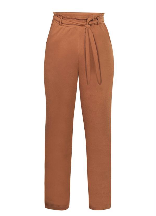 Outlet - Calça Clochard com Amarração Caramelo 7