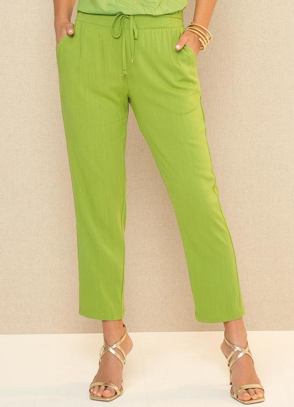 Cativa - Calça de Cintura Alta com Amarração Verde