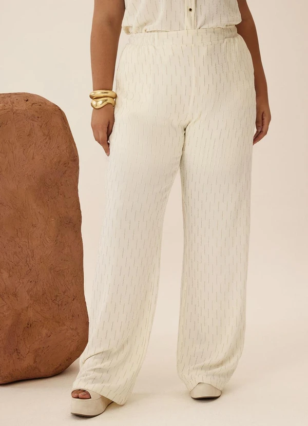 Elegance - Calça Diamond Elástico Cos Off White
