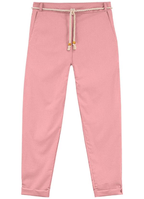 Rezzato - Calça em Linho Estilo Alfaiataria Adulto Rosa