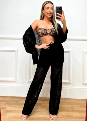 Doce Tom - Calça em Tricot com Forro Preto - DOCE TOM