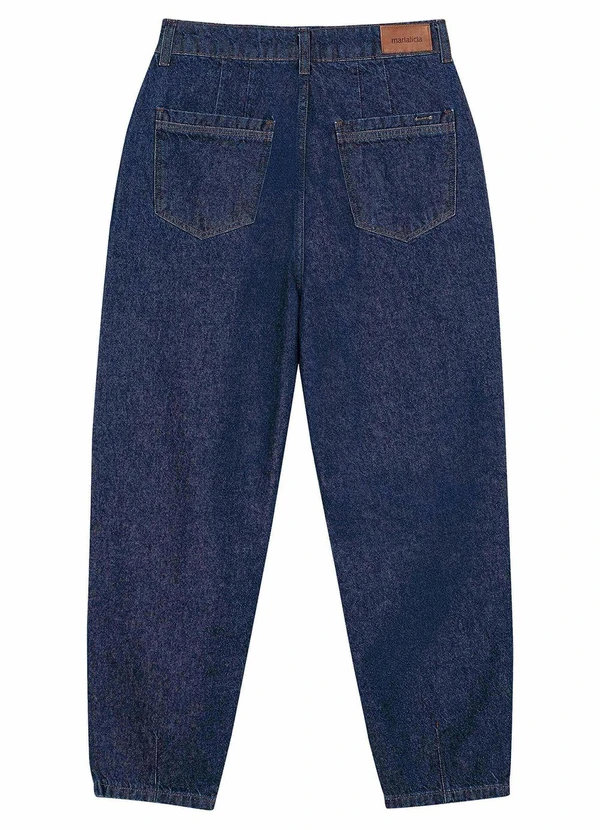 Marialícia - Calça Feminina Balloon Jeans Azul 5