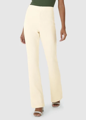 Malwee - Calça Feminina Bootcut Texturizada Bege - MALWEE