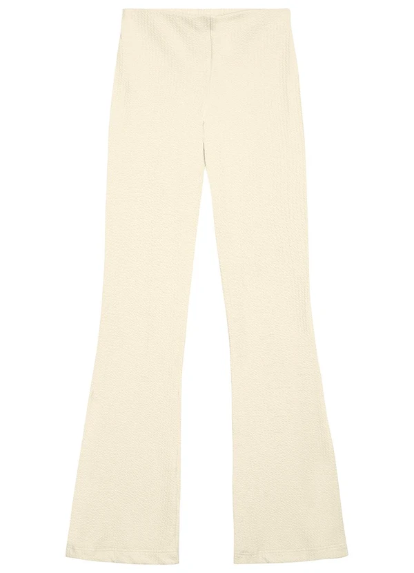 Malwee - Calça Feminina Bootcut Texturizada Bege 5