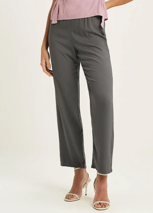 Marialícia - Calça Feminina Clochard com Amarração Cinza - MARIALÍCIA