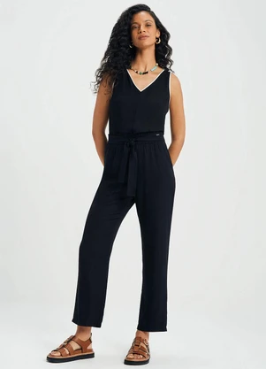Marialícia - Calça Feminina Clochard com Amarração Preto - MARIALÍCIA