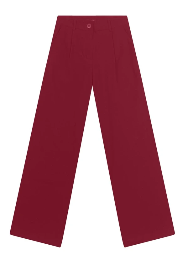 Essendi - Calça Feminina em Alfaiataria Vermelho