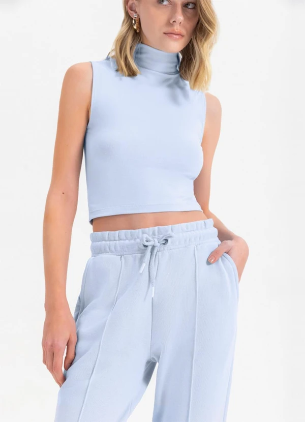 Essendi - Calça Feminina em Moletom  Azul 2