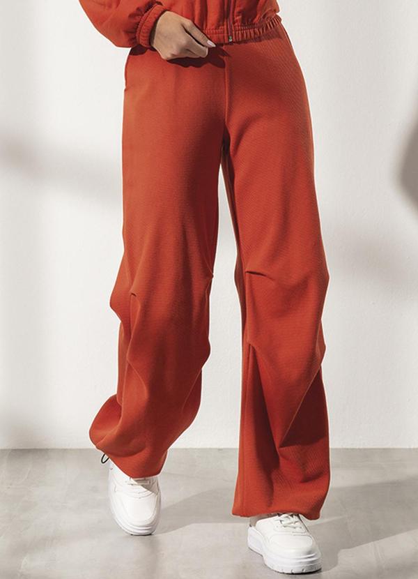 Habana - Calça Feminina em Moletom Laranja