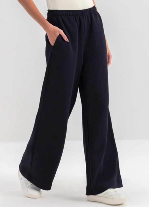 Essendi - Calça Feminina em Moletom  Preto