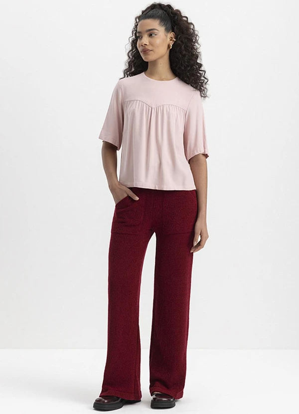 Essendi - Calça Feminina em Tricot Bordô 4