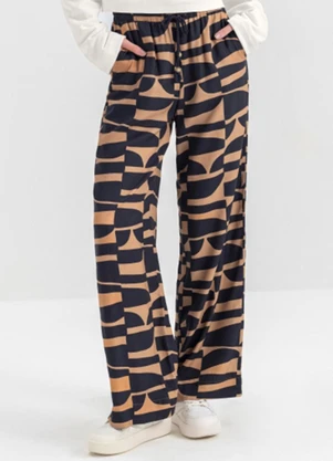 Essendi - Calça Feminina em Viscose  Marrom - ESSENDI