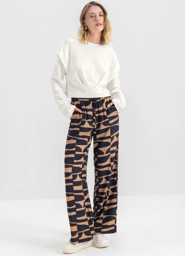 Essendi - Calça Feminina em Viscose  Marrom 3