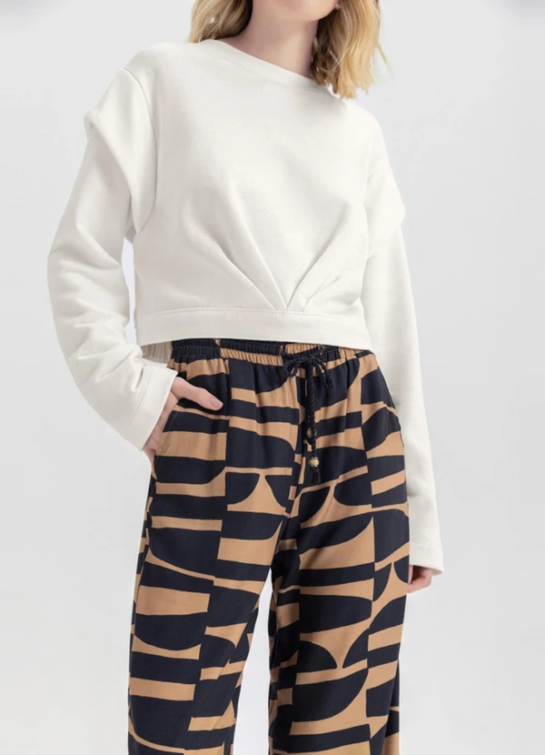 Essendi - Calça Feminina em Viscose  Marrom 5