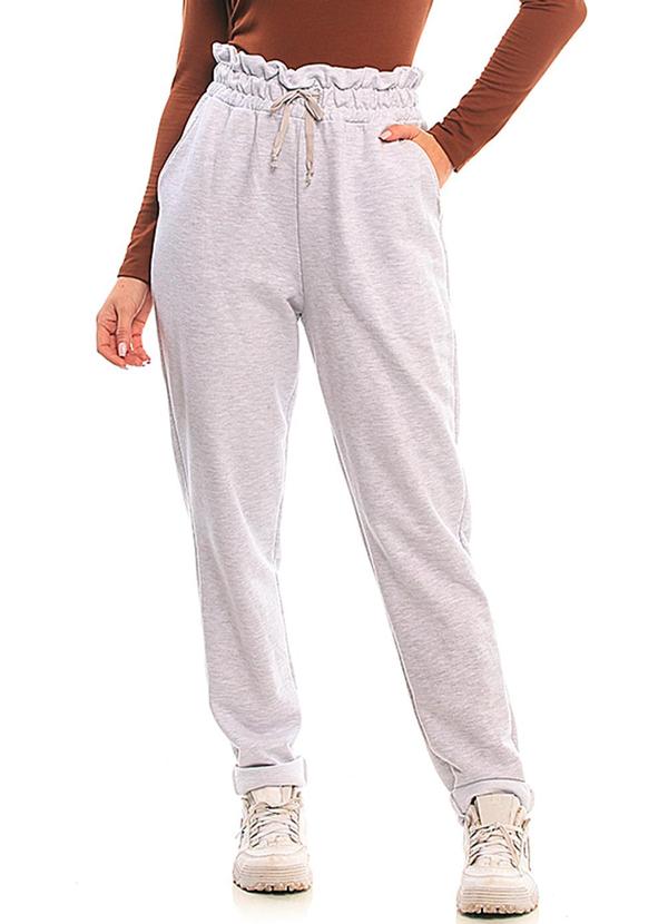 Soft Bonni - Calça  Feminina Moletinho Clochard Cinza