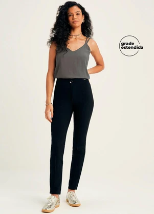 Marialícia - Calça Feminina Nervuras Preto - MARIALÍCIA