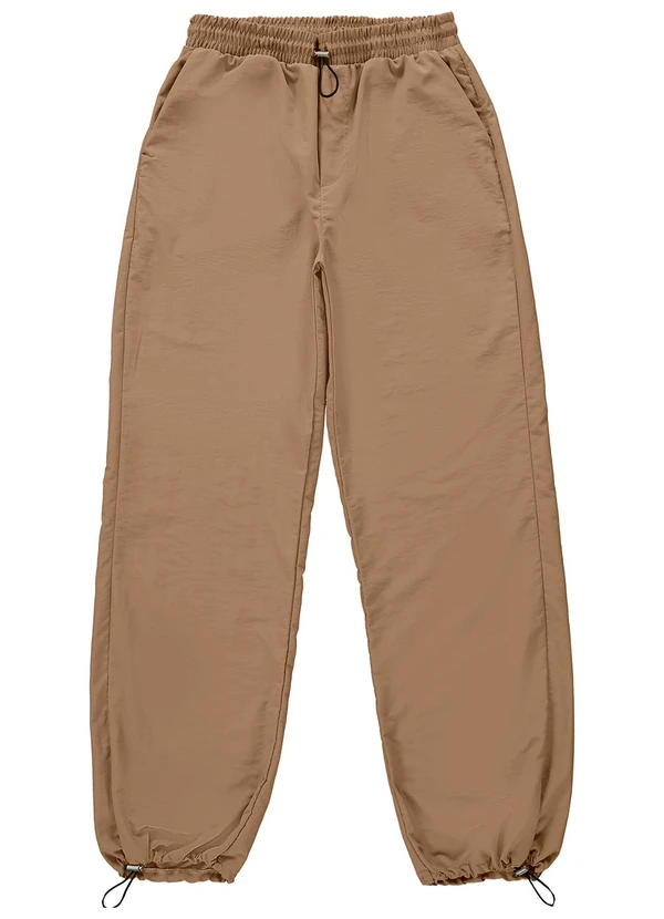 Enfim - Calça Feminina Parachute em Microfibra Marrom 3