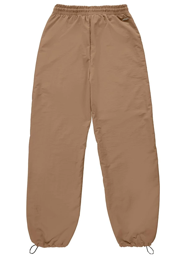 Enfim - Calça Feminina Parachute em Microfibra Marrom 4