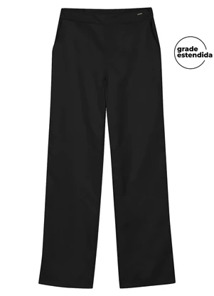 Marialícia - Calça Feminina Reta com Bolsos Preto - MARIALÍCIA