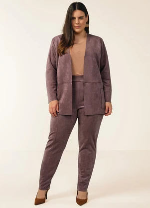Marialícia - Calça Feminina Suede Marrom - MARIALÍCIA