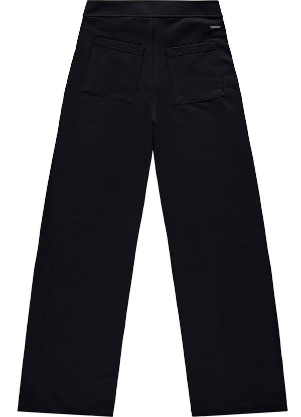Enfim - Calça Feminina Wide Leg em Moletom Preto 2