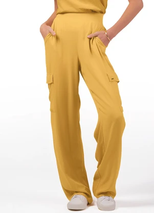 Marialícia - Calça Feminino Adulto Amarelo - MARIALÍCIA