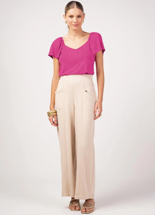 Marialícia - Calça Feminino Adulto Bege 4