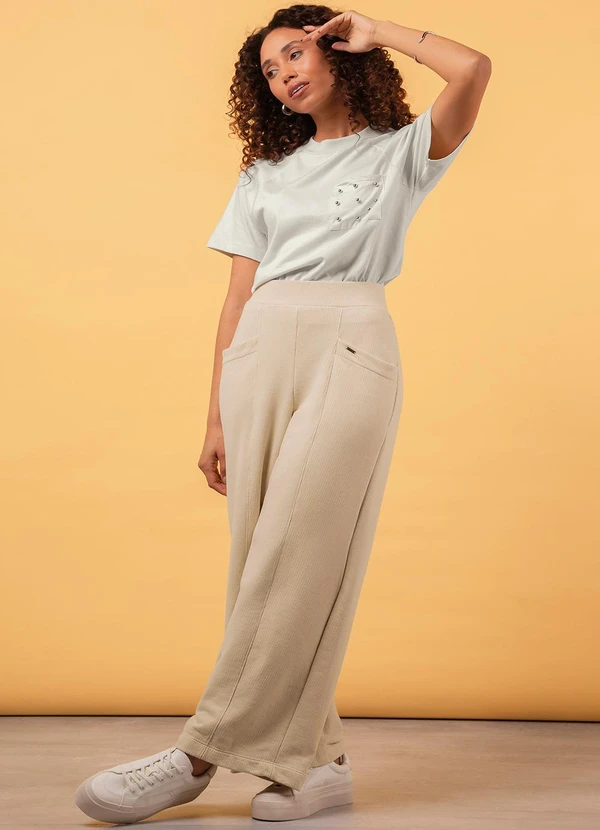 Marialícia - Calça Feminino Adulto Bege 3