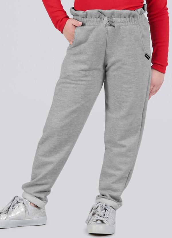 Soft Bonni - Calça Infantil Menina Moletinho Clochard Cinza