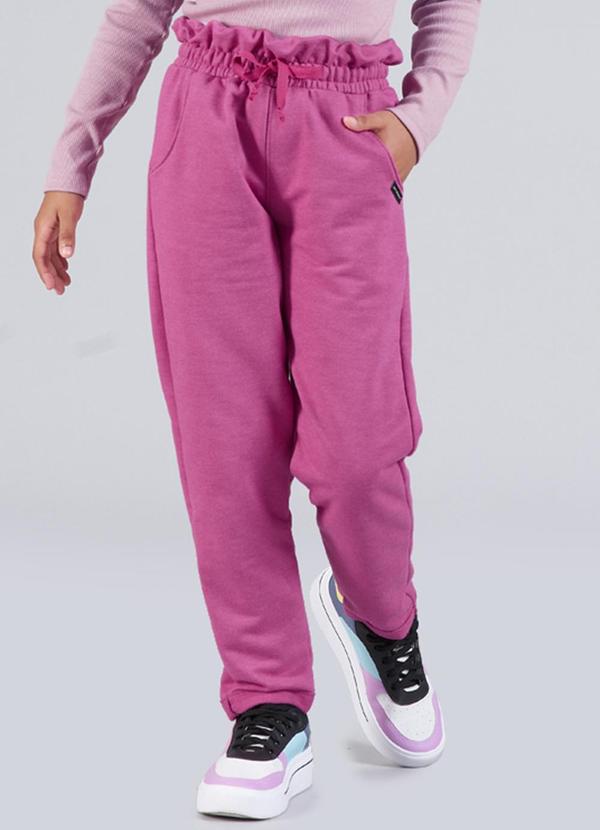 Soft Bonni - Calça Infantil Menina Moletinho Clochard Rosa 1