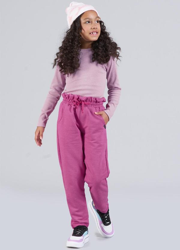 Soft Bonni - Calça Infantil Menina Moletinho Clochard Rosa 2