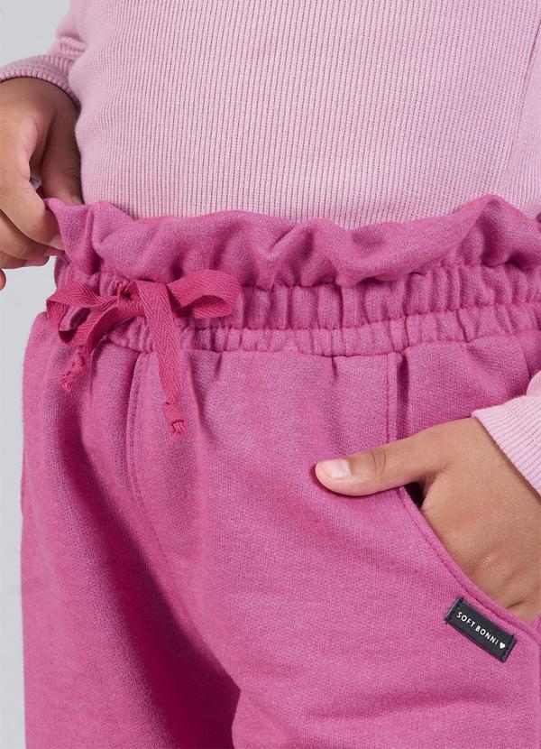Soft Bonni - Calça Infantil Menina Moletinho Clochard Rosa 3
